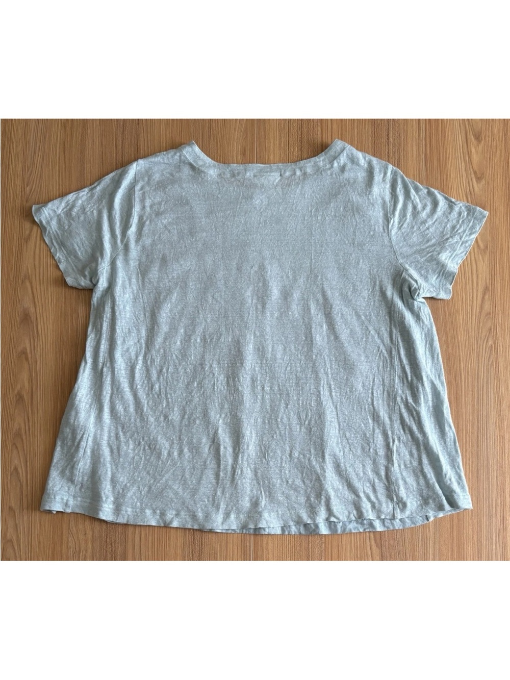 J Jill Love Linen Short Sleeve Top Wmns 1X Aqua Flowy Comfort Coastal Lagenlook - Picture 2 of 8